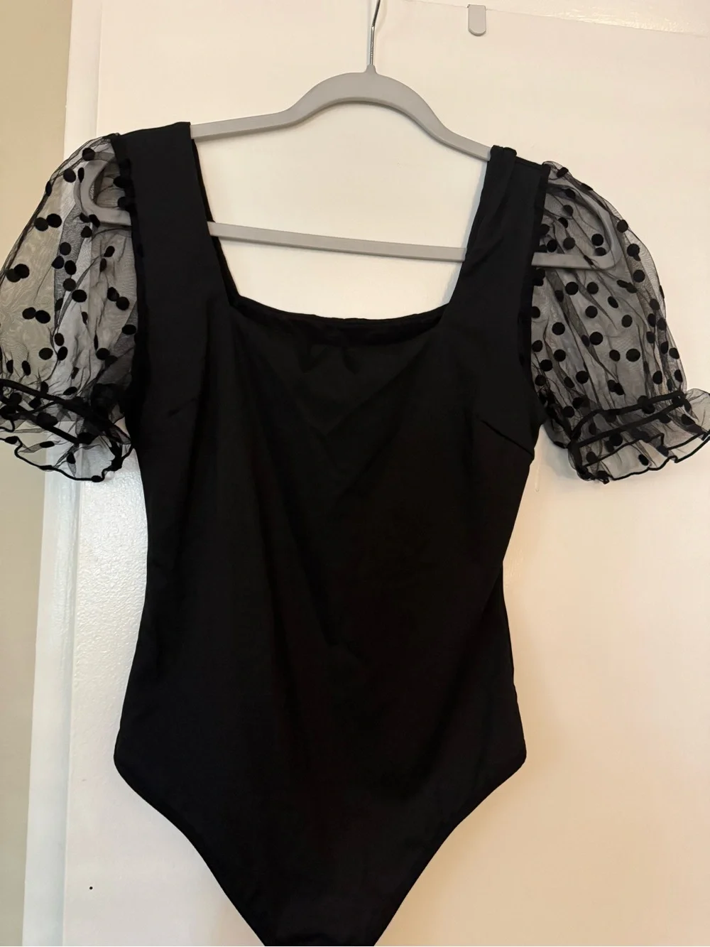 Black Puff-Sleeve Kids One-Piece Bodysuit